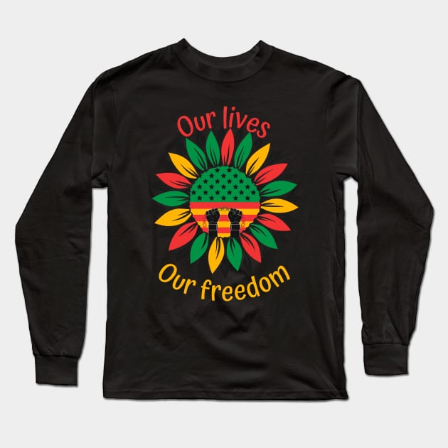 Juneteenth African American Freedom Black History Long Sleeve T-Shirt by Gomqes